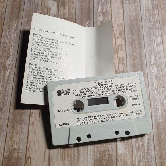 BJ Thomas Greatest Hits Cassette Tape Vintage Black Tulip Holland 80s Music - Picture 3 of 3